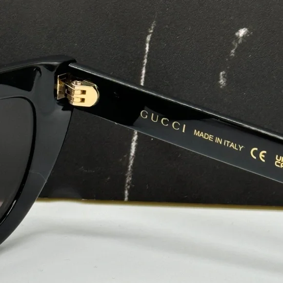 NEW GG1521S 001 GUCCI BLACK GREY CAT EYE WOMEN GUCCI SUNGLASSES - Picture 11 of 13
